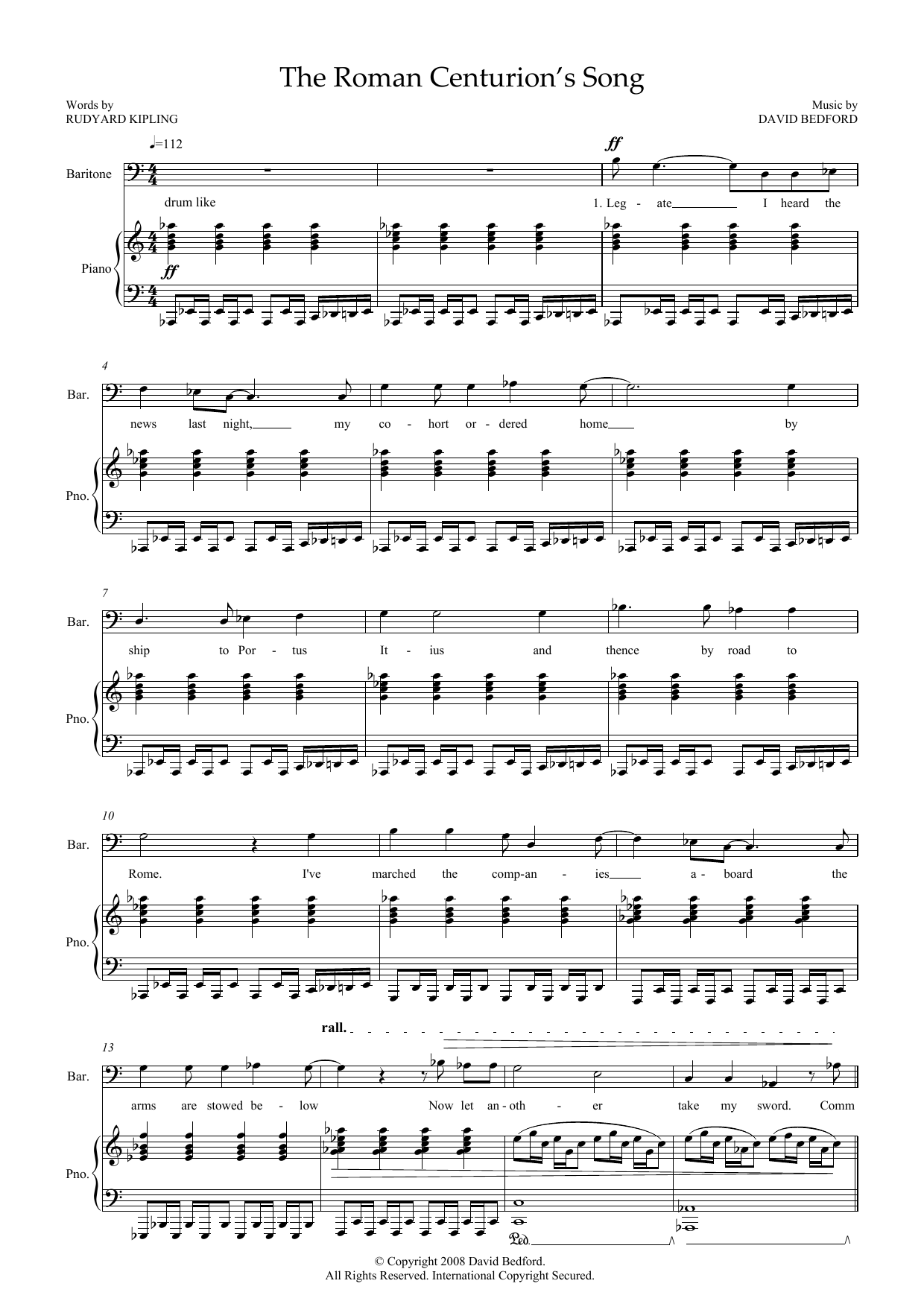 Produktbild zu: The Roman Centurion's Song (for baritone and piano)