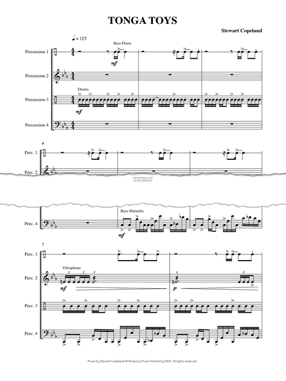 Produktgalerie: Seite 1 von 1 Tonga Toys (Mikrokosmos for Percussion), Stewart Copeland, Percussion