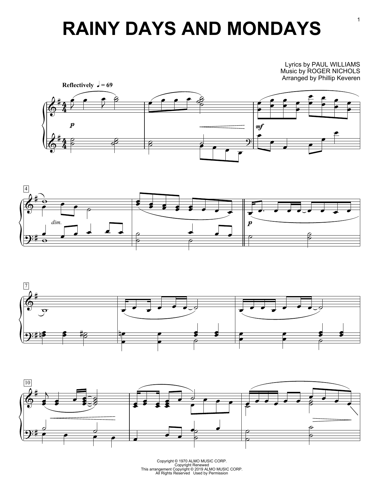 Product gallery: Page 1 of 1 Rainy Days And Mondays (arr. Phillip Keveren), Carpenters