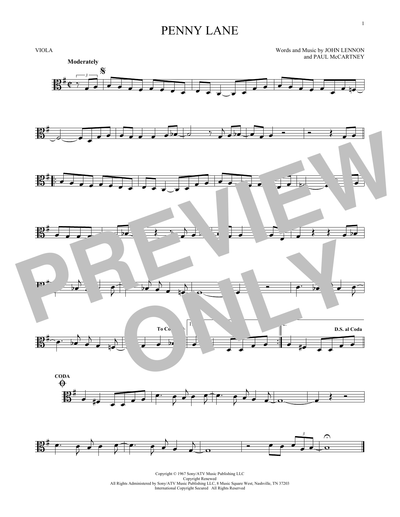 Product gallery: Page 1 of 1 Penny Lane, The Beatles