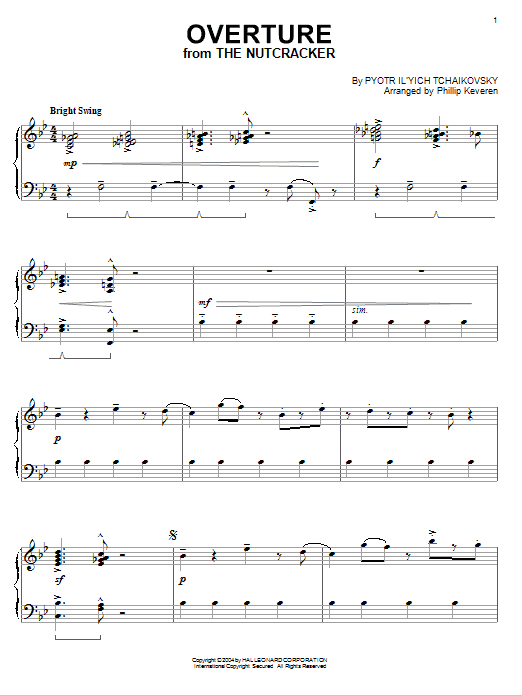 Product gallery: Page 1 of 1 Overture [Jazz version] (from The Nutcracker) (arr. Phillip Keveren), Pyotr Il'yich Tchaikovsky