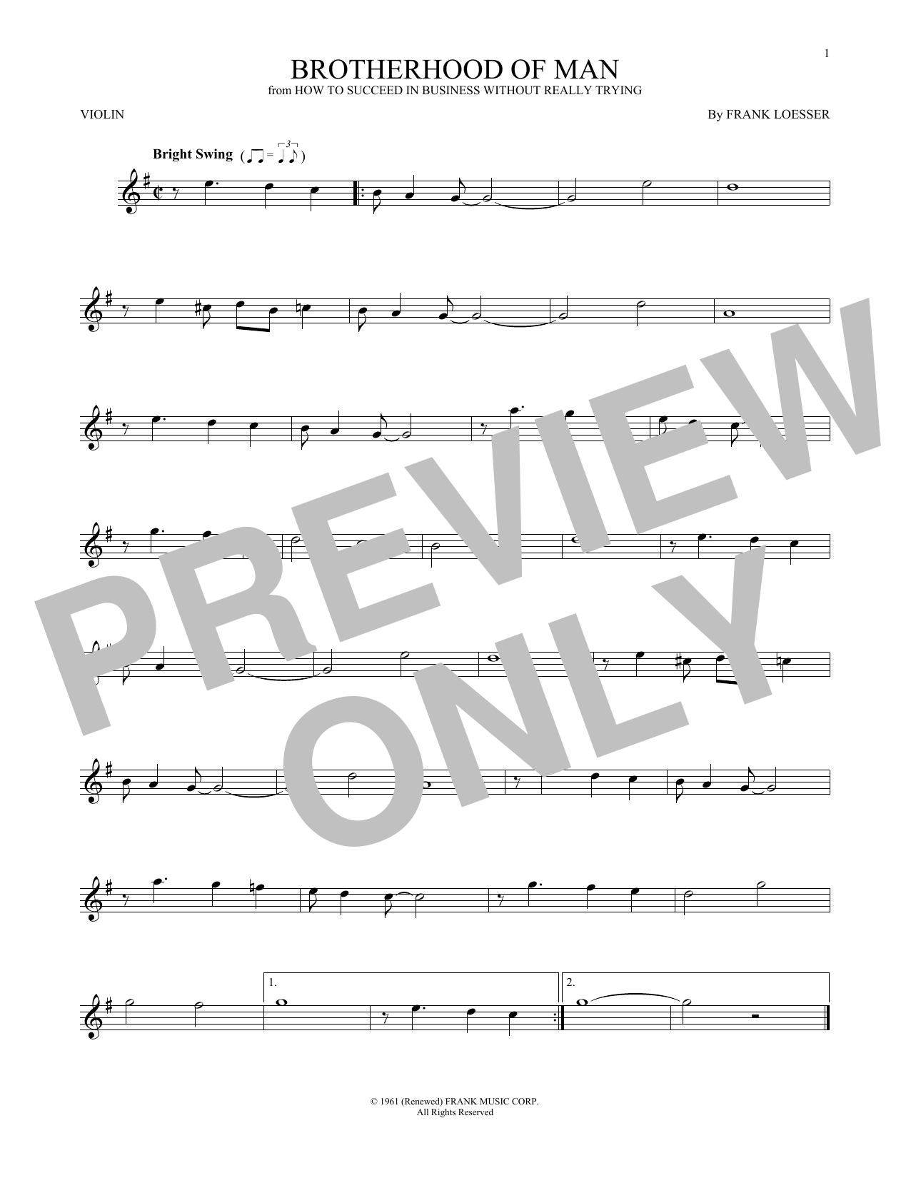 Product gallery: Page 1 of 1 Brotherhood Of Man, Frank Loesser