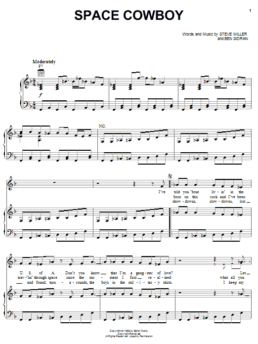 Produktgalerie: Seite 1 von 1 Space Cowboy, Steve Miller Band, Gesang, Gitarre, Klavier