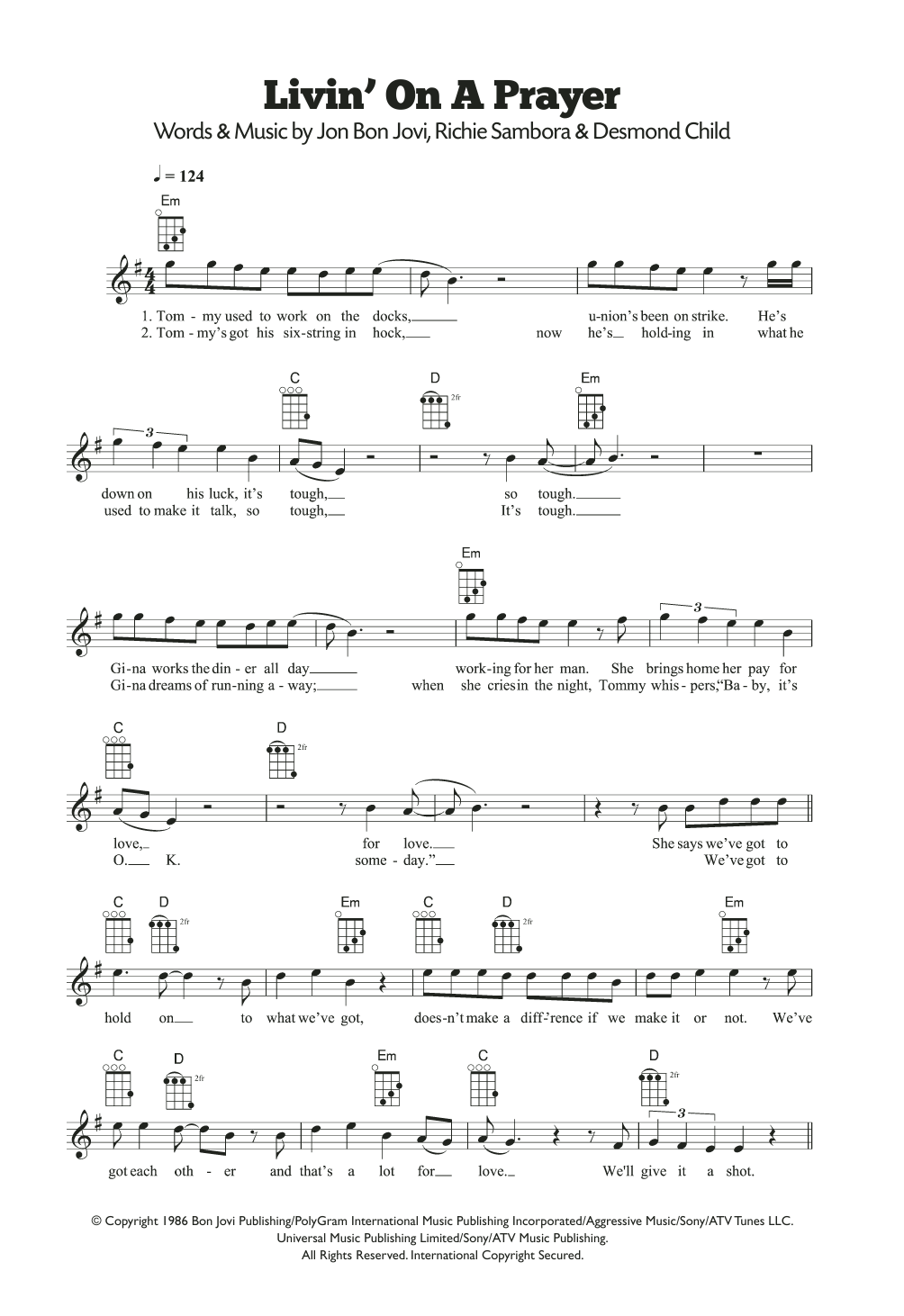Product gallery: Page 1 of 1 Livin' On A Prayer, Bon Jovi