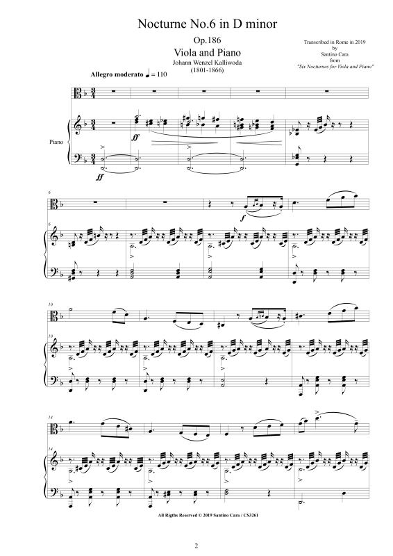 Produktbild zu: Nocturne No.6 Op.186Johann Wenzel Kalliwoda