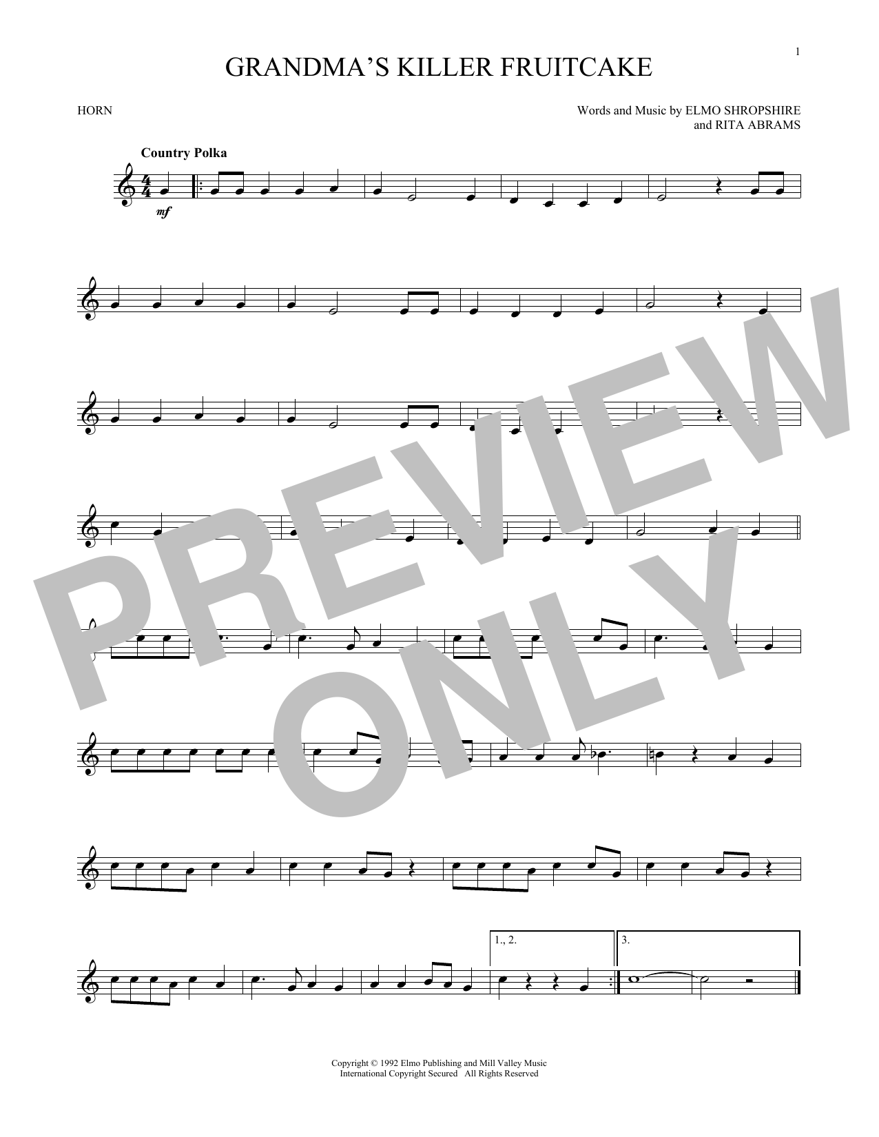 Produktgalerie: Seite 1 von 1 Grandma's Killer Fruitcake, Elmo Shropshire, Horn