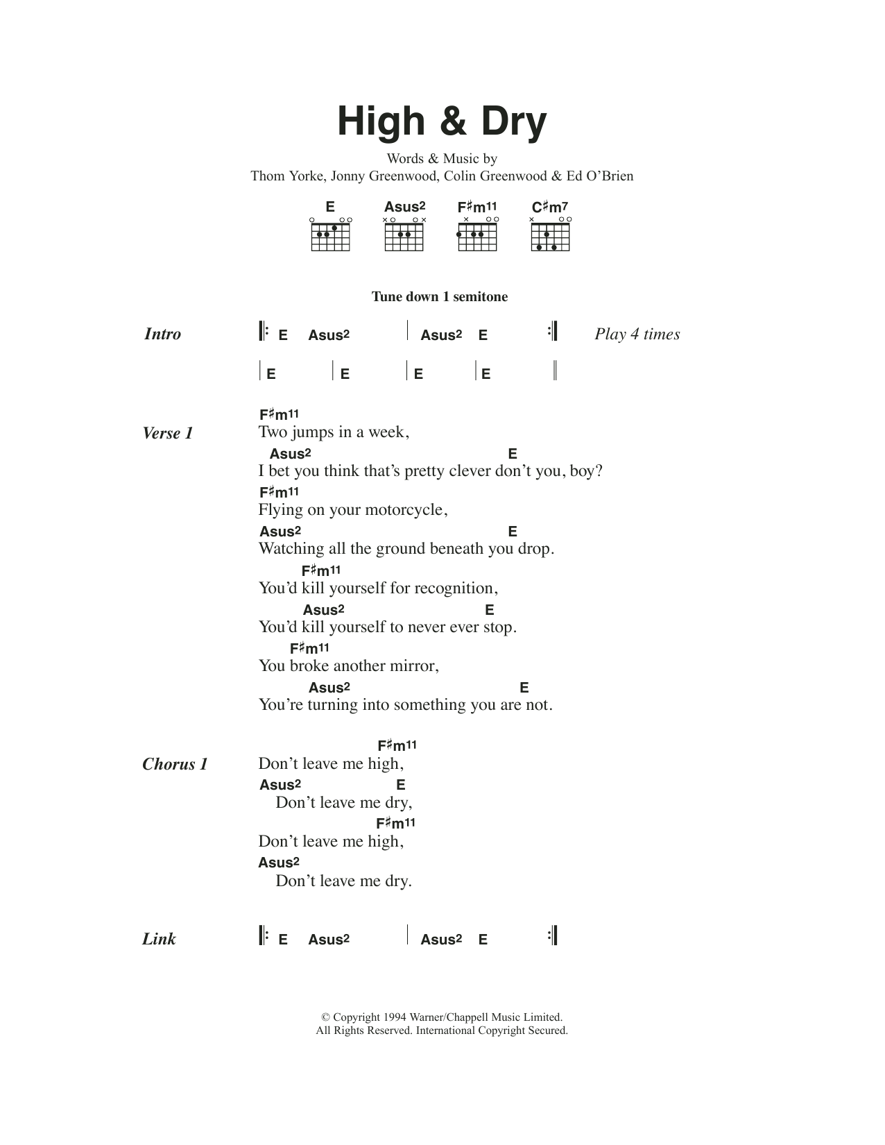 Produktgalerie: Seite 1 von 1 High And Dry, Radiohead, Gitarre