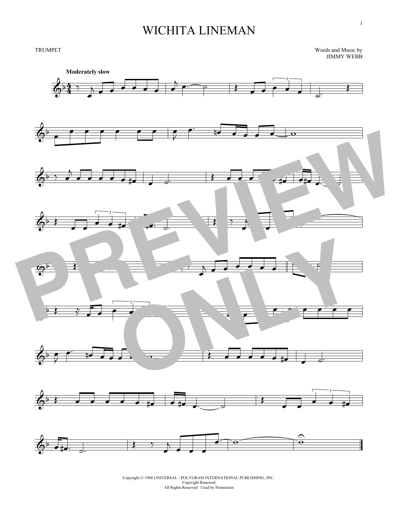 Produktgalerie: Seite 1 von 1 Wichita Lineman, Glen Campbell, Trompete