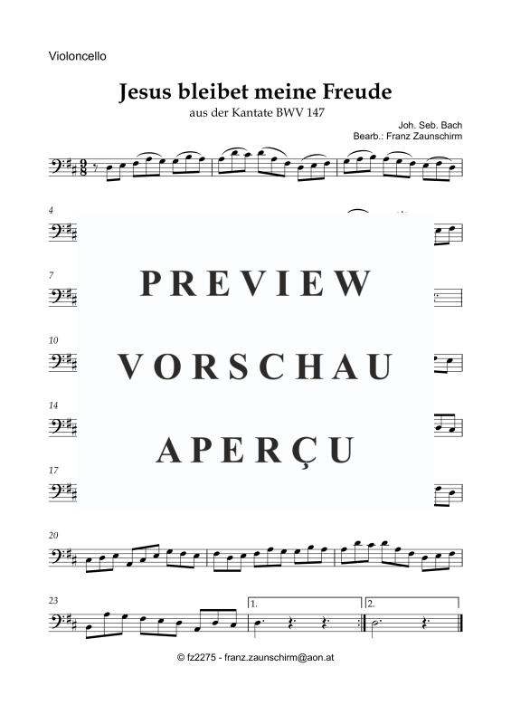 Produktgalerie: Seite 5 von 8 Jesus bleibet meine Freude, , Violoncello und Orgel