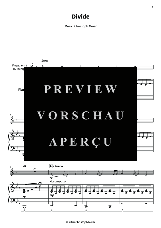 gallery: Divide - Gentle Melodies for Weddings, Church, and Other Occasions, , Trompete in B und Klavier