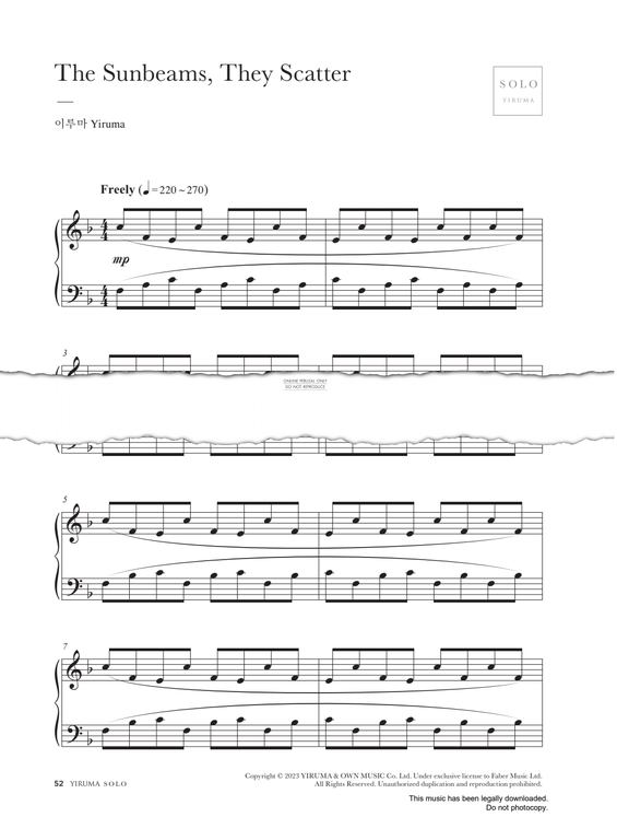Produktgalerie: Seite 1 von 1 The Sunbeams, They Scatter, Yiruma, Klavier
