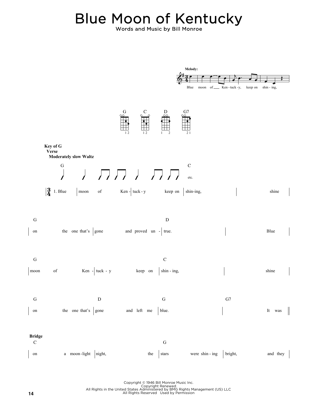 gallery: Blue Moon Of Kentucky (arr. Fred Sokolow), Bill Monroe