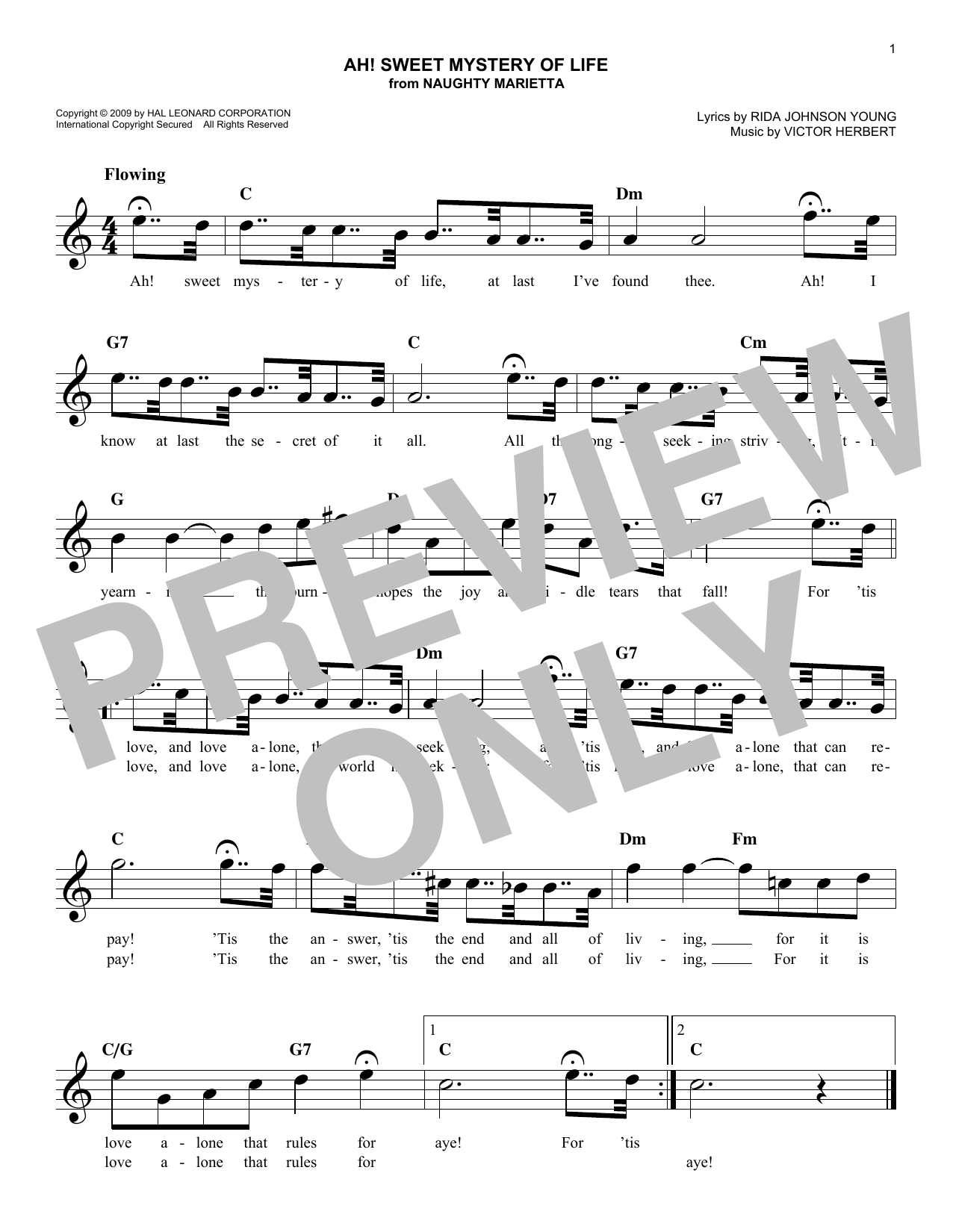 Product gallery: Page 1 of 1 Ah! Sweet Mystery Of Life, Victor Herbert