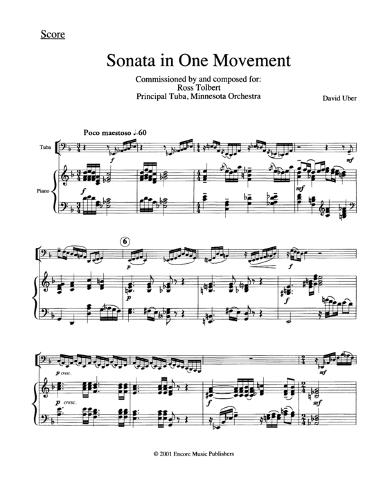 Product picture to: Sonata in One Movement David Uber