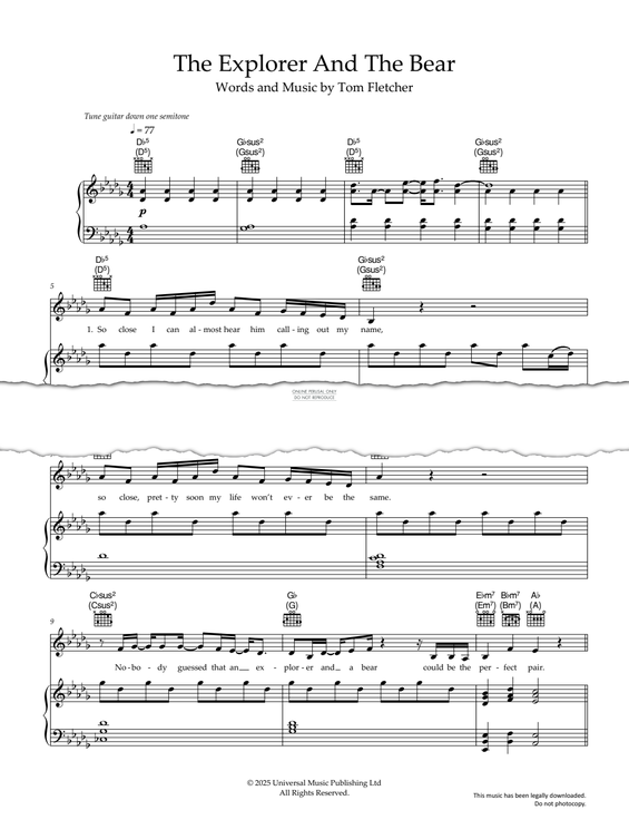 Produktgalerie: Seite 1 von 1 The Explorer And The Bear, Tom Fletcher, Gesang, Gitarre, Klavier