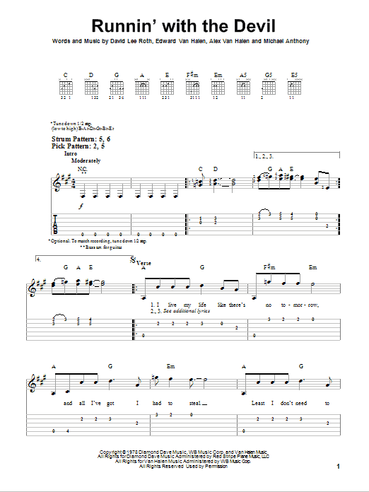 Produktgalerie: Seite 1 von 1 Runnin' With The Devil, Van Halen, Gitarre