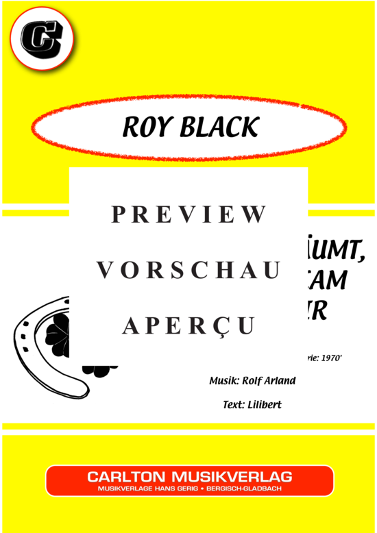 Produktgalerie: Seite 2 von 4 Ich hab geträumt, das Glück kam heut zu mir , Black, Roy, Klavier und Gesang
