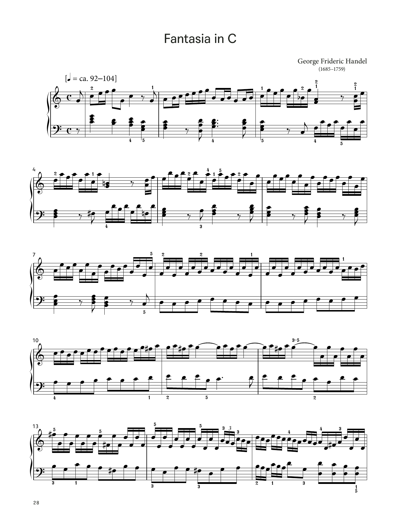 Produktbild zu: Fantasia in C, HWV 490 (LCME Piano 2018 Grade 7 List A)