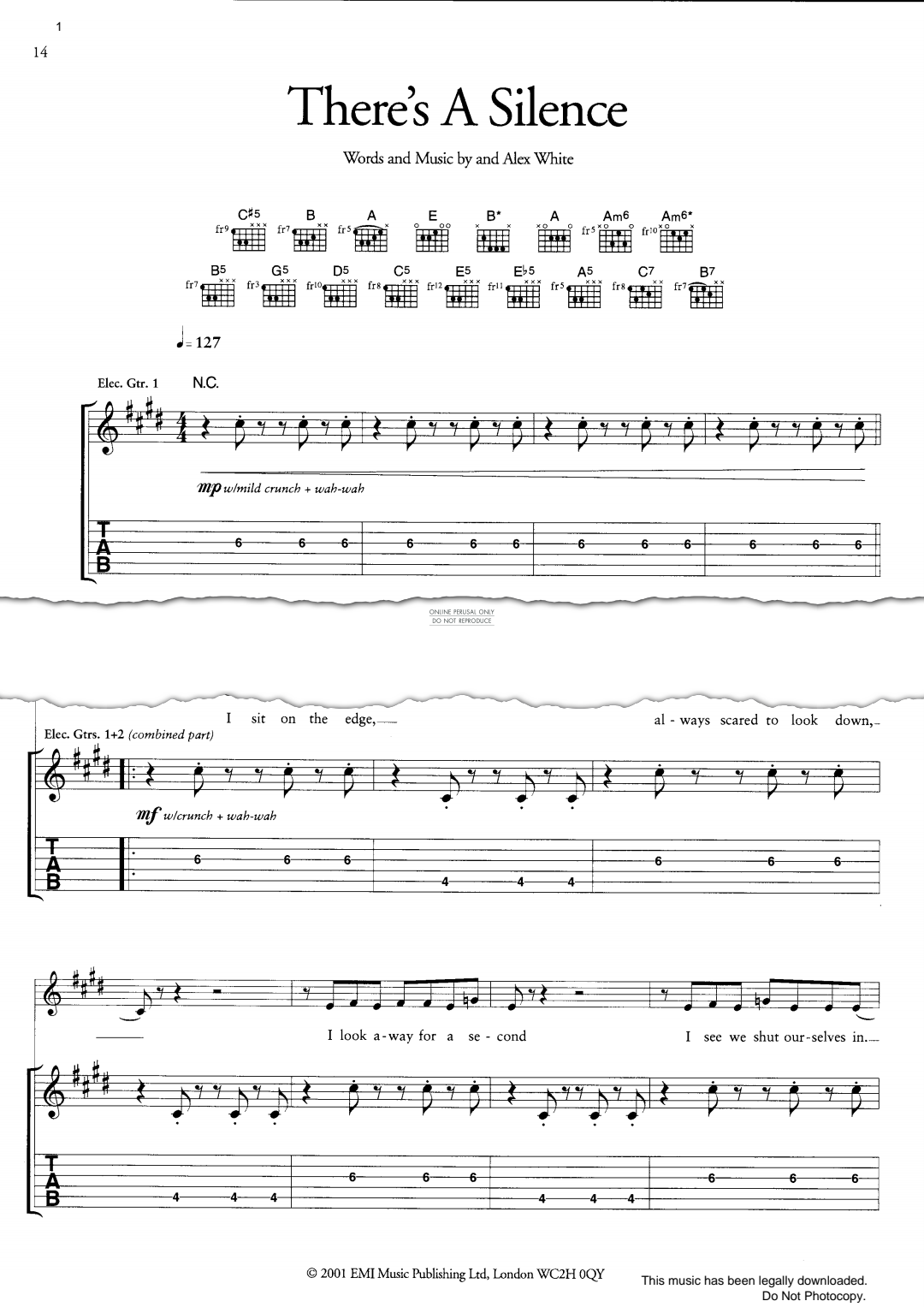 gallery: There's A Silence, Electric Soft Parade, Gesang, Gitarre