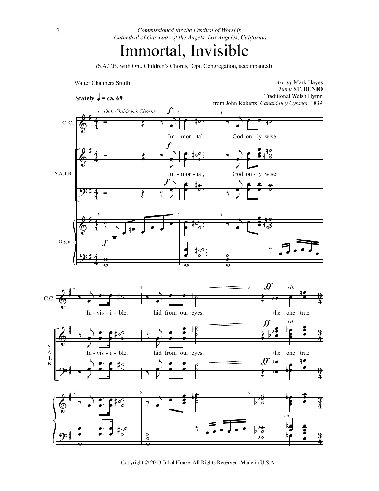 Produktbild zu: Immortal, Invisible, God Only Wise (arr. Mark Hayes)