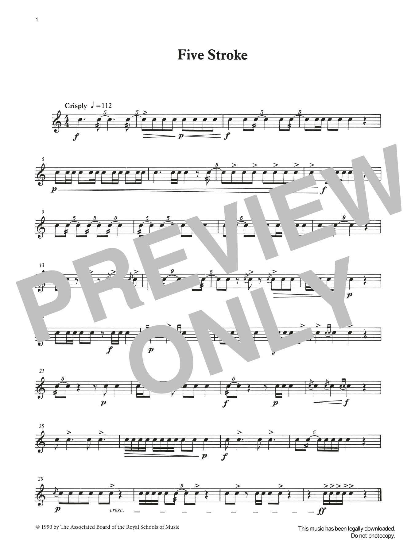 Produktgalerie: Seite 1 von 1 Five Stroke from Graded Music for Snare Drum, Book II, Ian Wright and Kevin Hathaway, Percussion
