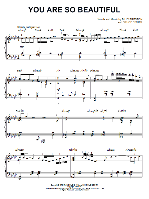 Product gallery: Page 1 of 1 You Are So Beautiful [Jazz version] (arr. Brent Edstrom), Joe Cocker