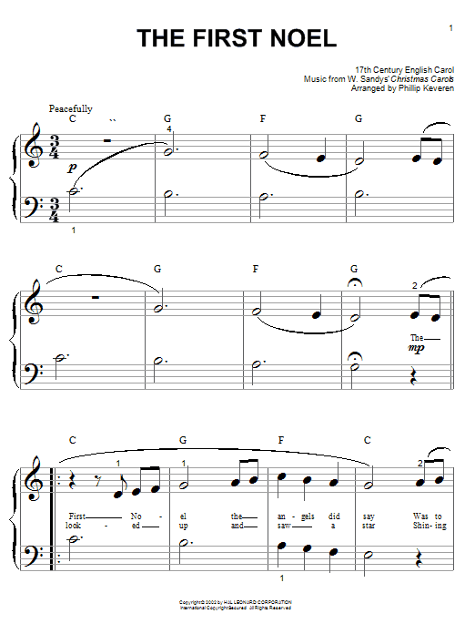 Produktbild zu: The First Noel (arr. Phillip Keveren)