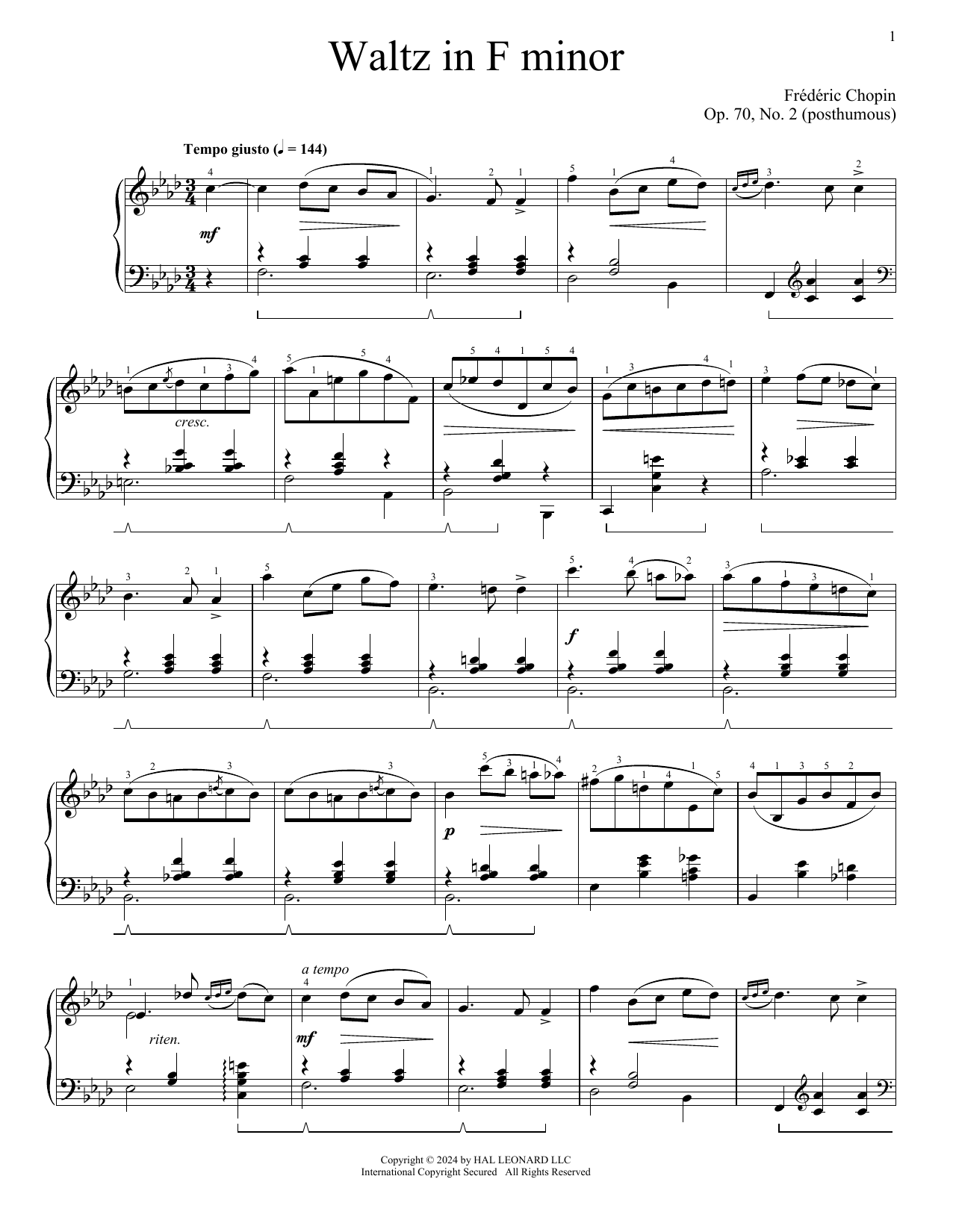 Product picture to: Waltz, Op. 70, No. 2