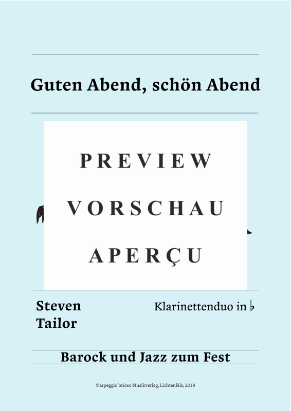 Product gallery: Page 2 of 7 Guten Abend, schön Abend - aus dem Album Barock und Jazz zum Fest, , (Duet 2x clarinet in Bb)