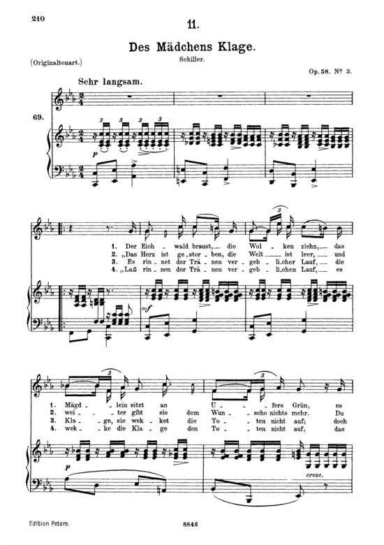 Product picture to: Des Mädchens Klage D.191Franz Schubert