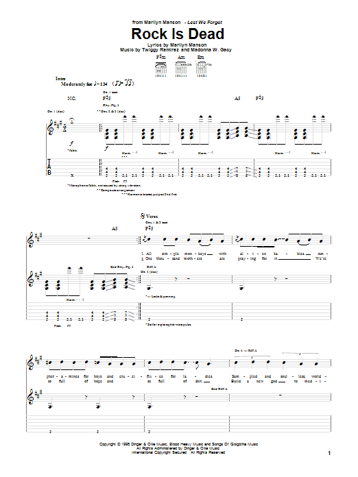 Produktgalerie: Seite 1 von 1 Rock Is Dead, Marilyn Manson, Gitarre