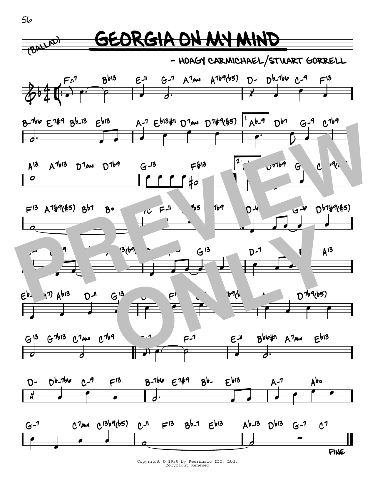Produktbild zu: Georgia On My Mind (arr. David Hazeltine)