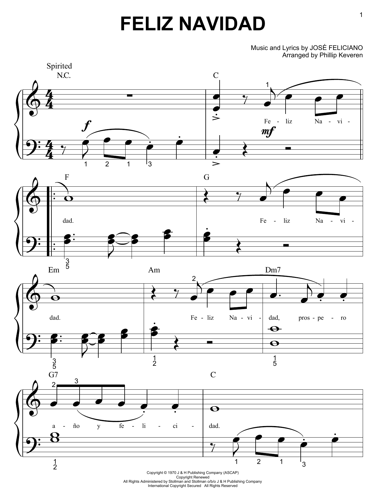 Product gallery: Page 1 of 1 Feliz Navidad (arr. Phillip Keveren), Jose Feliciano