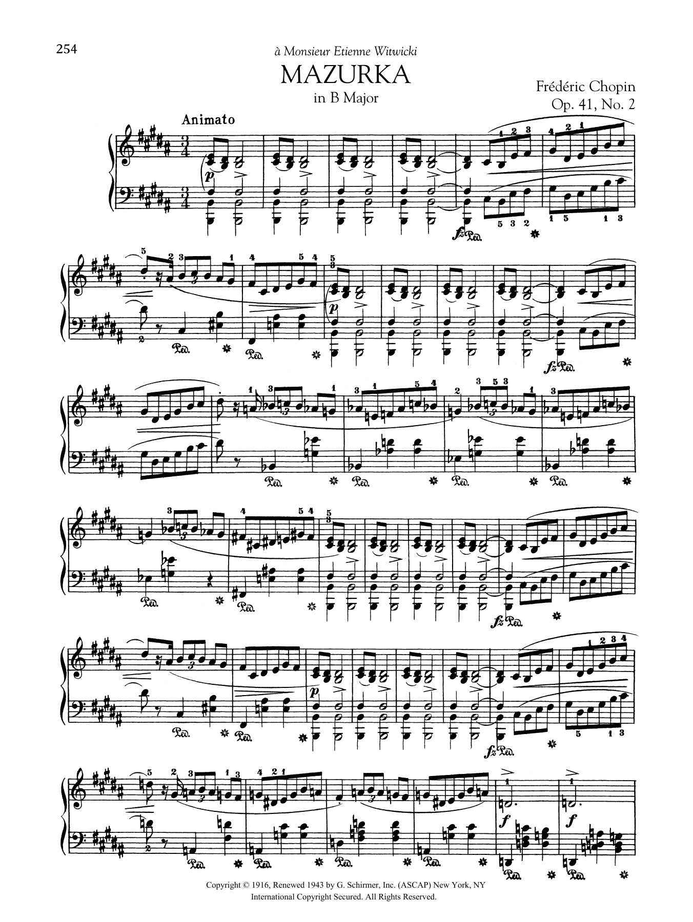 Product gallery: Page 1 of 1 Mazurka in B Major, Op. 41, No. 2, Frédéric Chopin