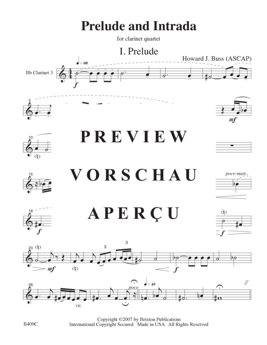 gallery: Prelude and Intrada , , (4 Klarinetten in B)
