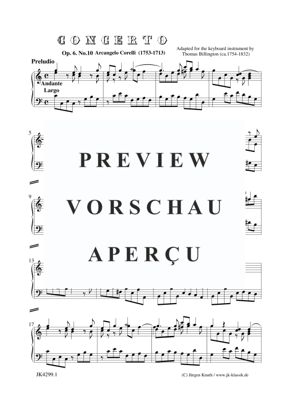 Produktgalerie: Seite 2 von 10 Concerto Op.6. No.10, , Klavier/Cembalo Solo