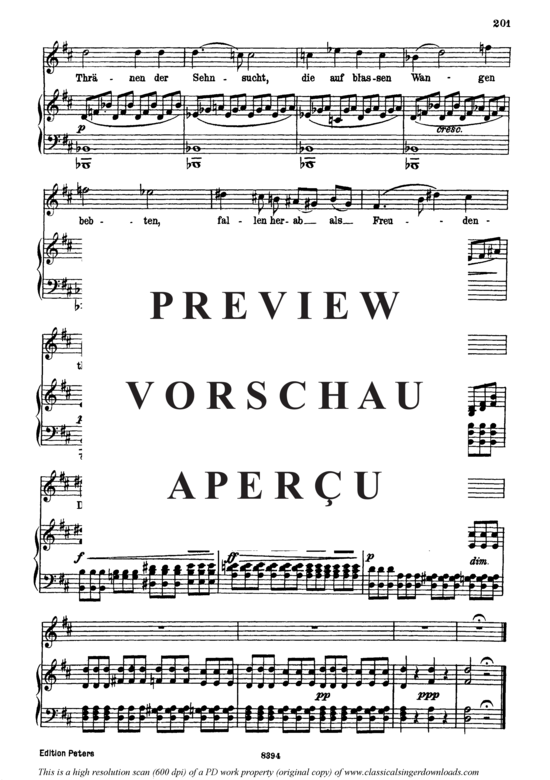Product gallery: Page 3 of 3 Stimme der Liebe D.412, , High Voice and Piano