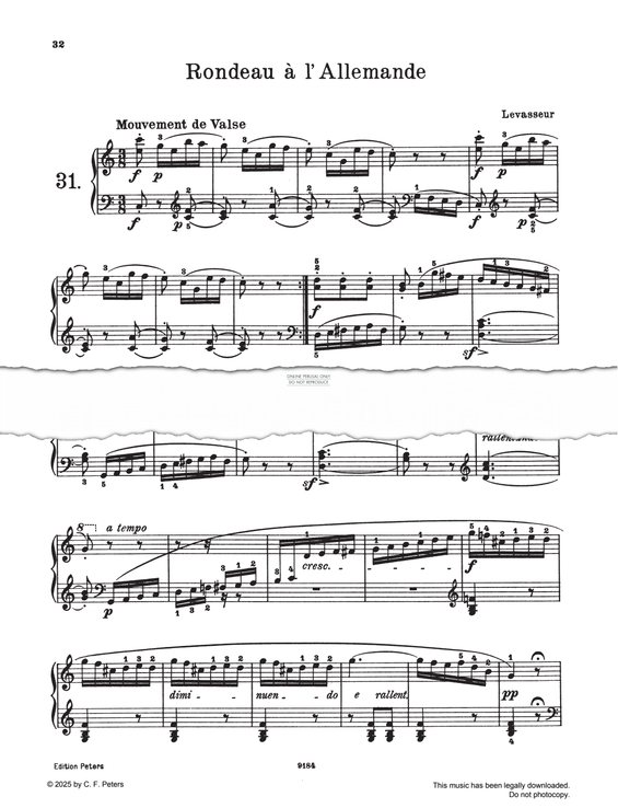 Produktgalerie: Seite 1 von 1 Rondeau à l'Allemande, Levasseur, Klavier