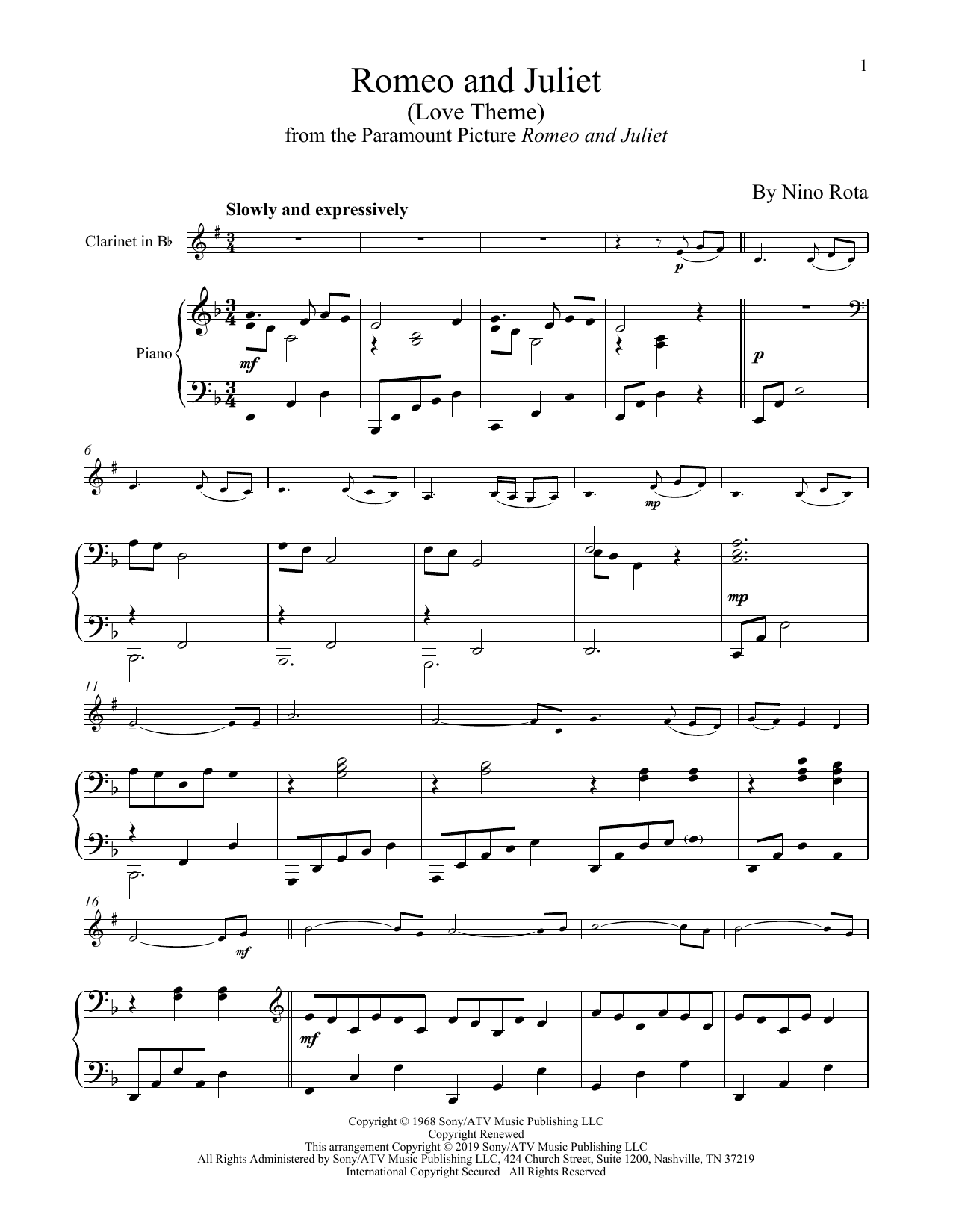Produktgalerie: Seite 1 von 1 Romeo And Juliet (Love Theme), Henry Mancini