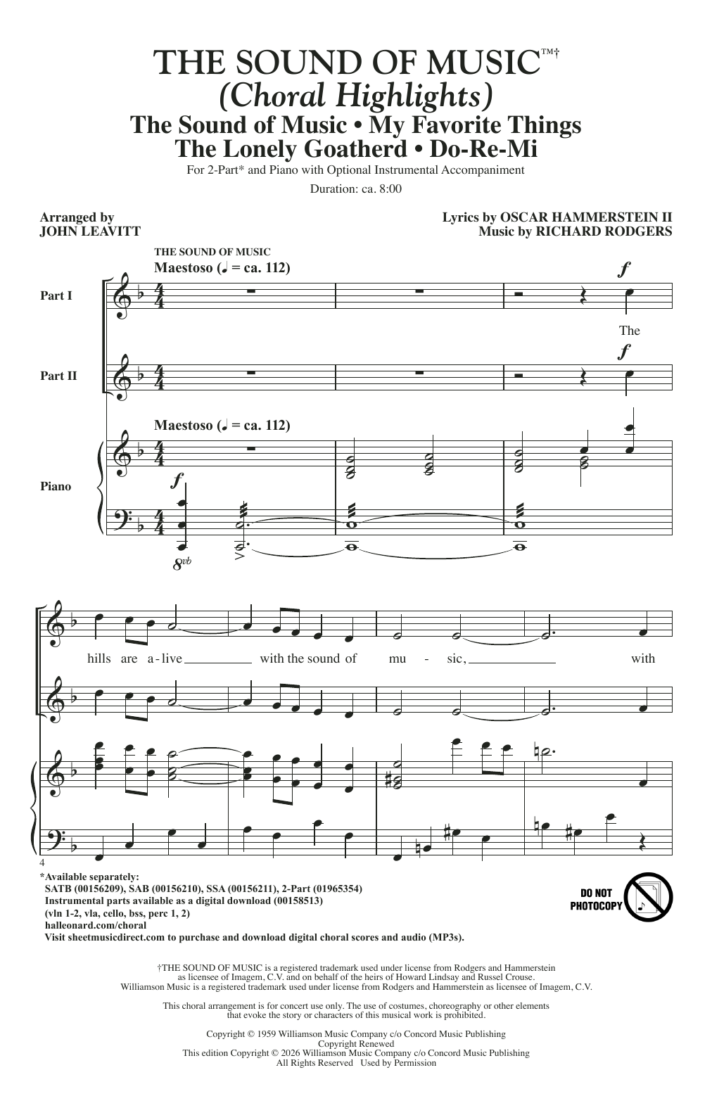 Produktgalerie: Seite 1 von 1 Do-Re-Mi (arr. John Leavitt), Julie Andrews, Chor