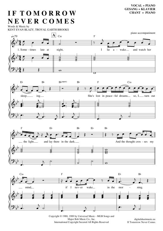 gallery: If Tomorrow Never Comes , Keatin, Ronan, Voice with Piano Accompaniment