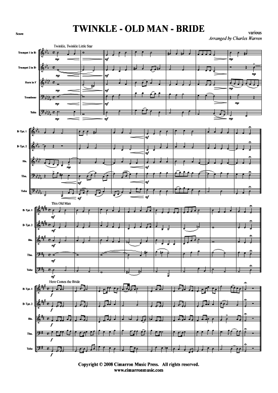 Produktbild zu: Twinkle - Old Man - Bride (Medley) Verschiedene Verfasser