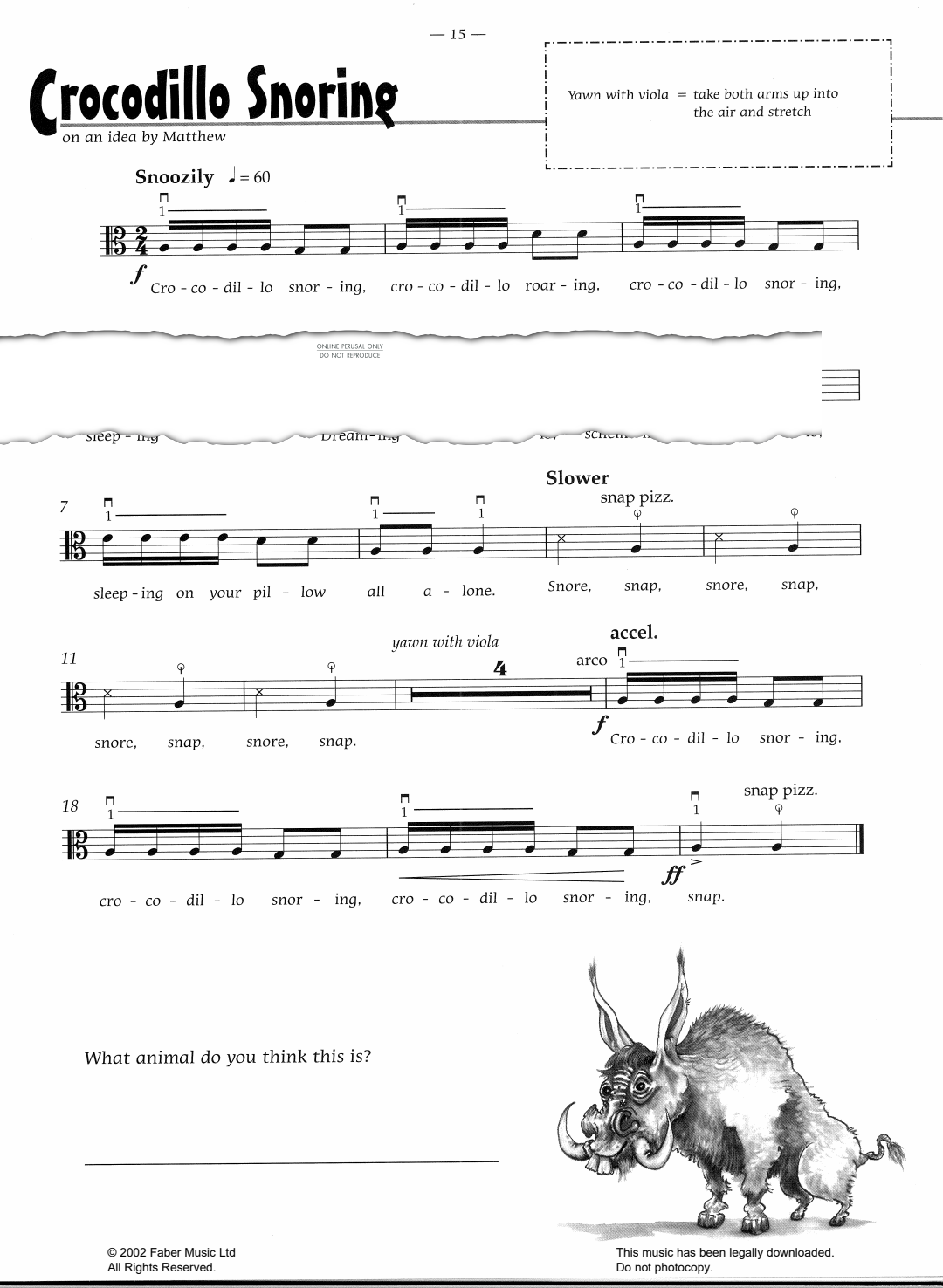 Produktgalerie: Seite 1 von 1 Crocodillo Snoring, Pam Wedgwood, Klavier, Viola