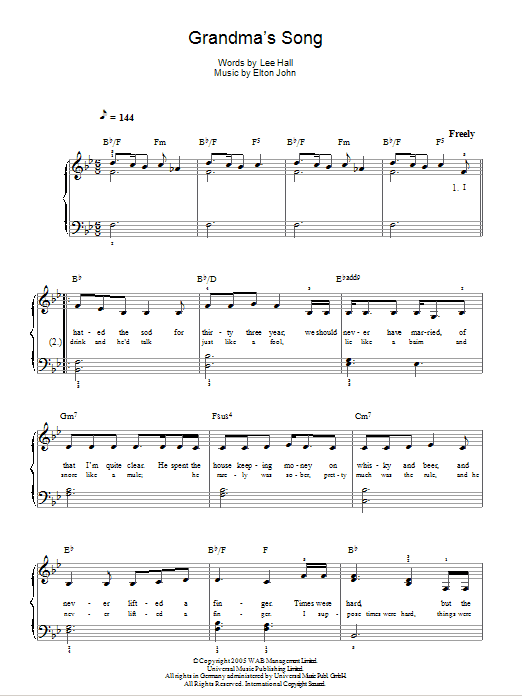 Product picture to:  Grandma's Song - Elton John