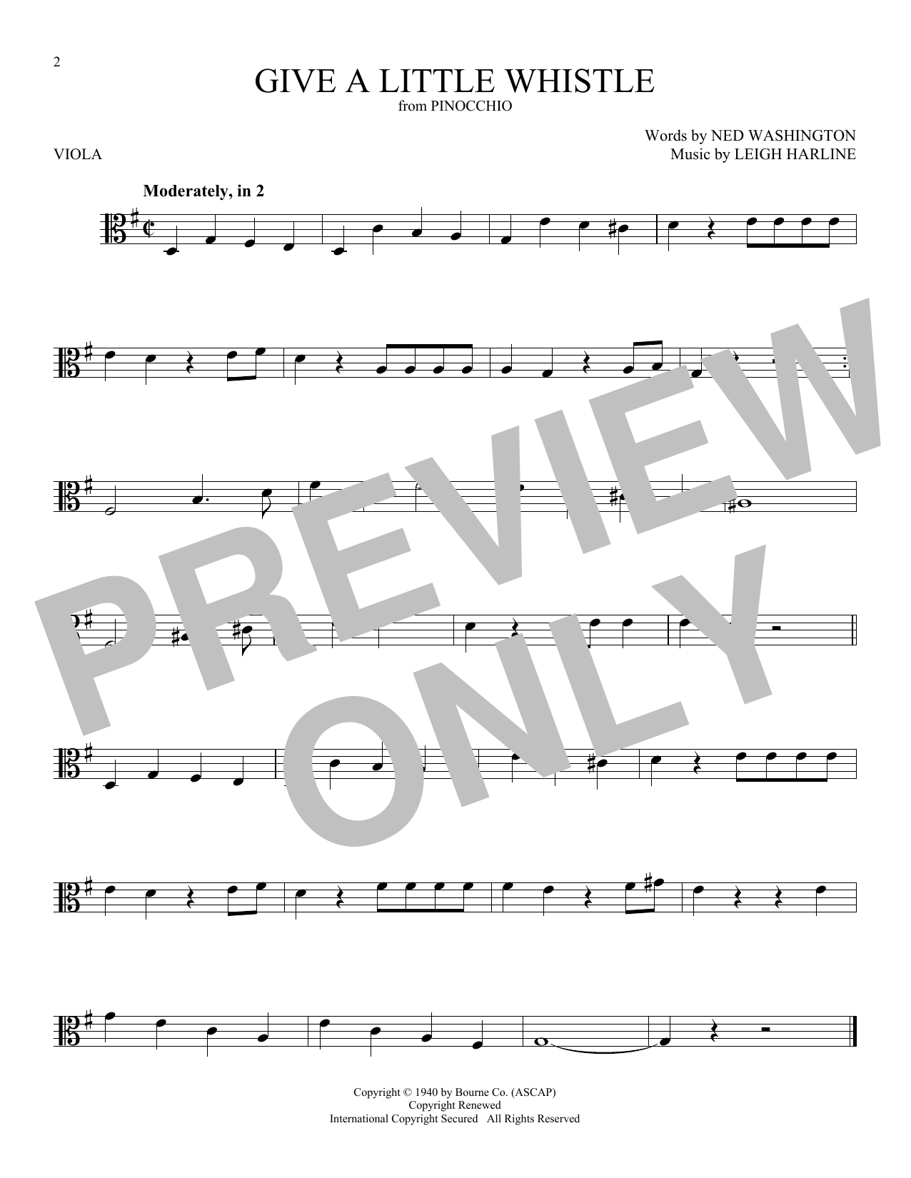 Product gallery: Page 1 of 1 Give A Little Whistle (from Pinocchio), Ned Washington & Leigh Harline