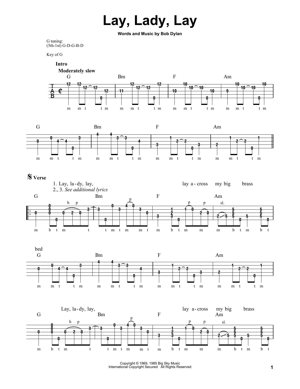 Produktgalerie: Seite 1 von 1 Lay, Lady, Lay, Bob Dylan, Banjo