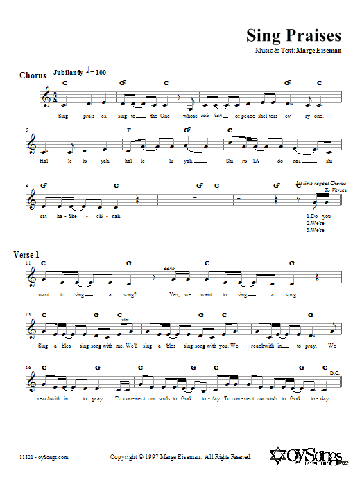 Product gallery: Page 1 of 1 Sing Praises, Marge Eiseman