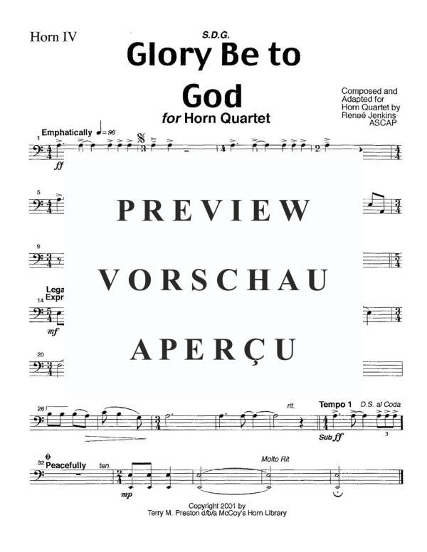 Produktgalerie: Seite 11 von 11 Glory be to God, , Horn Quartett