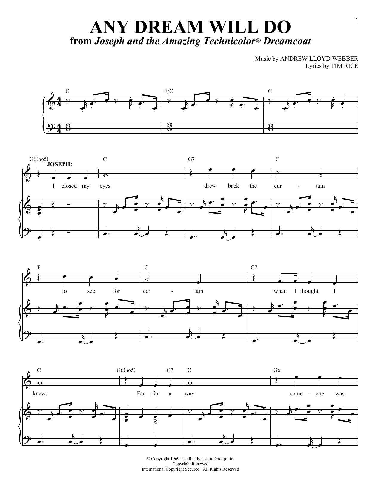 Produktbild zu: Any Dream Will Do (from Joseph And The Amazing Technicolor Dreamcoat)