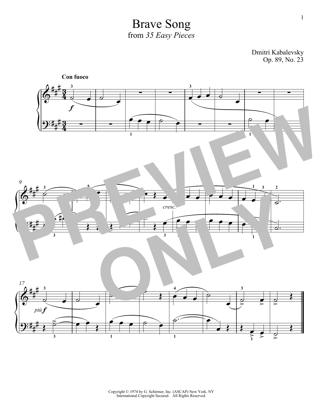 Product gallery: Page 1 of 1 Brave Song, Dmitri Kabalevsky